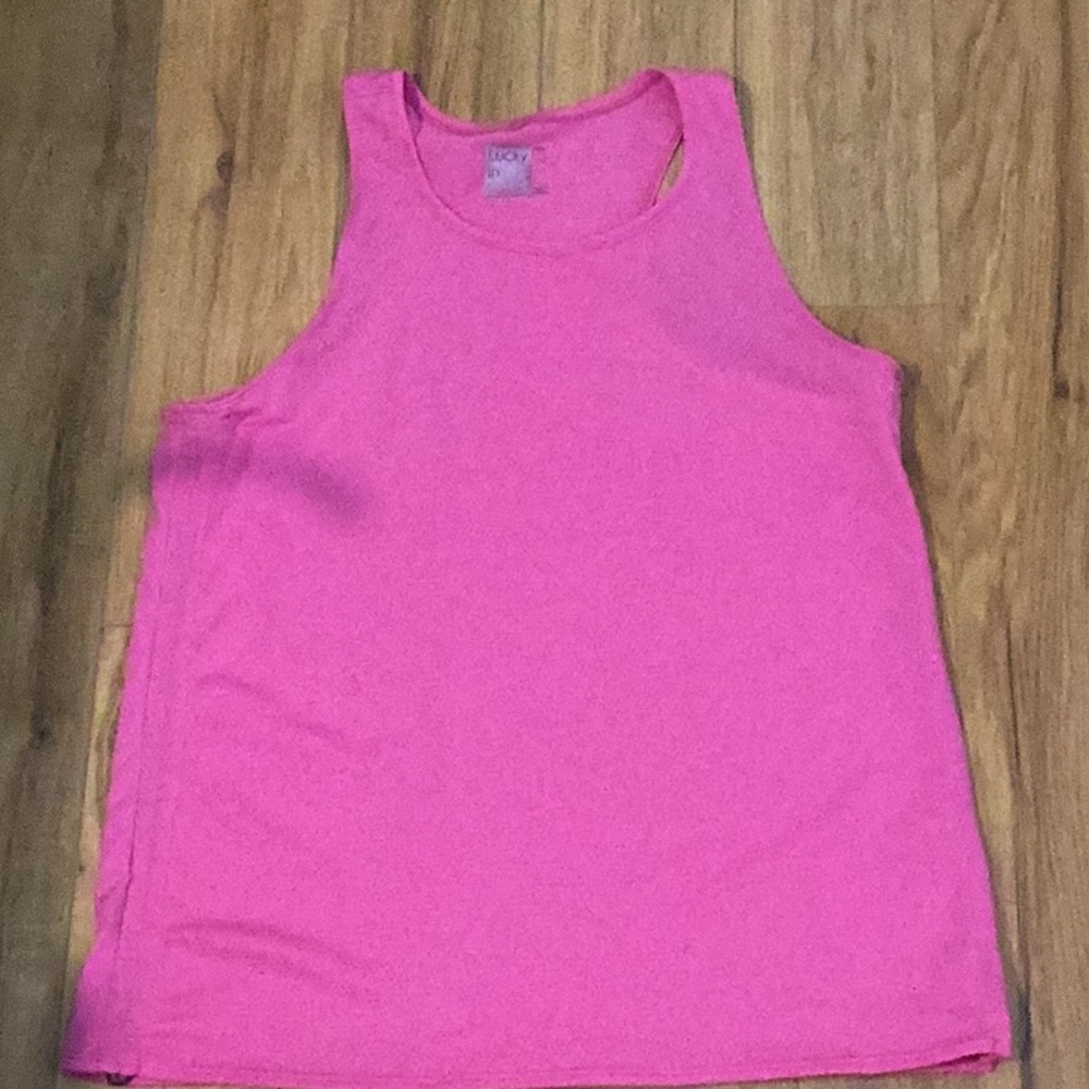 Lucky in Love Pink Tank Top.